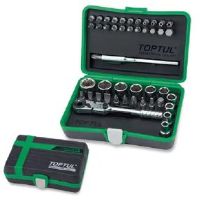 Набор бит Toptul и головок с трещоткой 1/4&quot; 41шт. (12-гр.) (GADW4502)