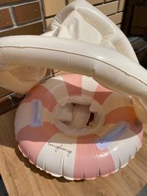 Надувне коло з трусиками та дахом для захисту від сонця Рожева полоса