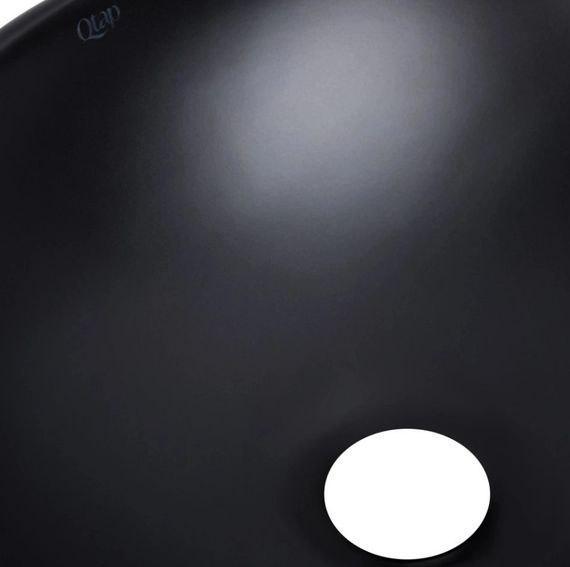 Комплект Qtap Dove: Раковина накладна овальна 415x340x140 мм Matt Black + Донний клапан PU03 (QT063078MBMBN47307) | Зображення 3