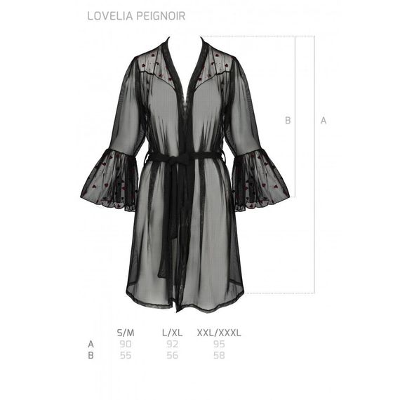 Воздушный пеньюар Passion LOVELIA PEIGNOIR XXL/XXXL, black | Зображення 6