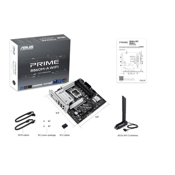 Материнcька плата ASUS PRIME B860M-A WIFI s1851 B860 4xDDR5 M.2 DP HDMI Wi-Fi BT mATX 90MB1JY0-M0EAY0 | Зображення 1
