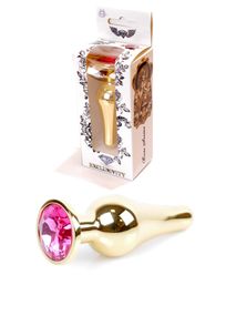Анальна пробка B - Series HeavyFun Jawellery Gold Butt Plug, рожева