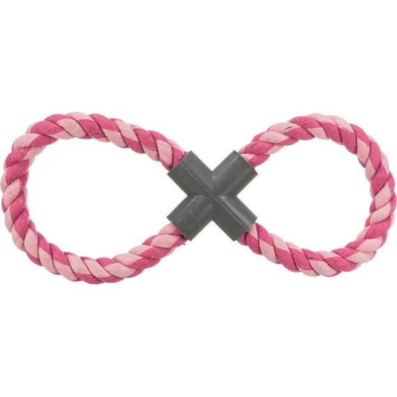 Іграшка Trixie для собак Канат-вісімка плетений з пластиковою хрестовиною текстиль 35 см