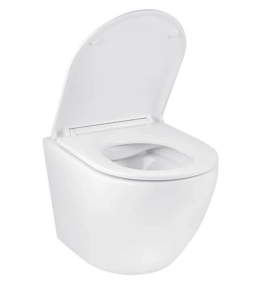 Унітаз підвісний безобідковий Kroner Harz WHI493736 RIMLESS з сидінням Slim Duroplast / Soft-close / Quick relase (KH493736WHIR) (CV029609) | Зображення 9