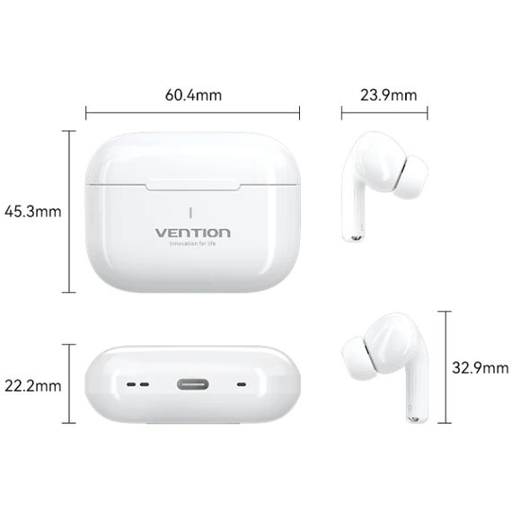 Навушники TWS Vention Elf Earbuds ECHO LITE E11 White | Зображення 3