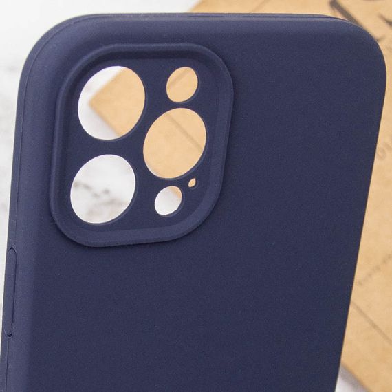 Чохол Silicone Case Full Camera Protective (AA) NO LOGO для Apple iPhone 12 Pro Max (6.7") Темно-синій / Midnight blue | Зображення 5
