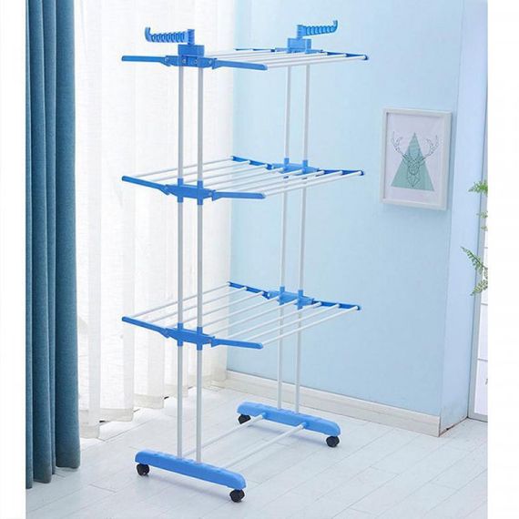 Сушарка для білизни підлогова Tiers Garment Rack With Wheels Синя | Зображення 1