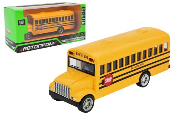 Машина металева "АВТОПРОМ" 10003 5" American school bus, відкриваються двері, в кор. 16,5*7*8 см