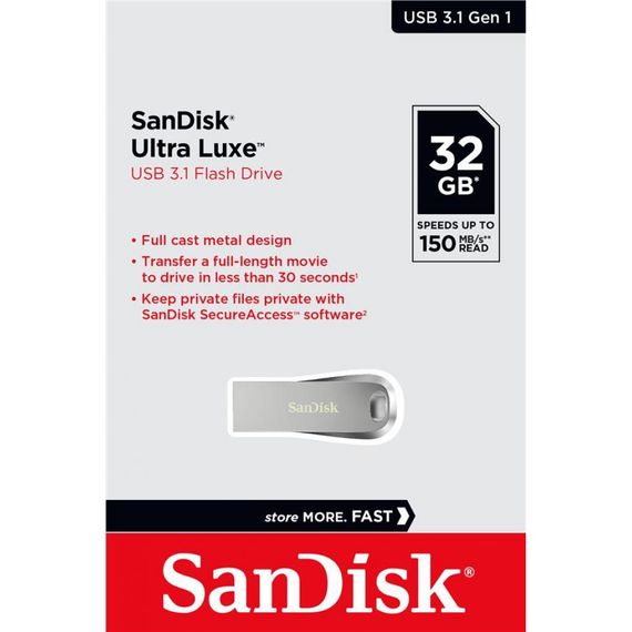 USB флеш накопичувач SanDisk 32GB Ultra Luxe USB 3.1 (SDCZ74-032G-G46) | Зображення 4