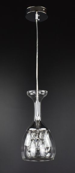 Люстра світлодіодна підвісна LED світильник для квартири на стелю лед 26989 Хром 30-150х13х13 см.