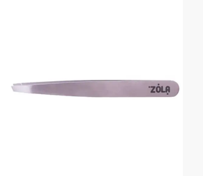 Пінцет професійний для брів ZOLA Silver (скошений)