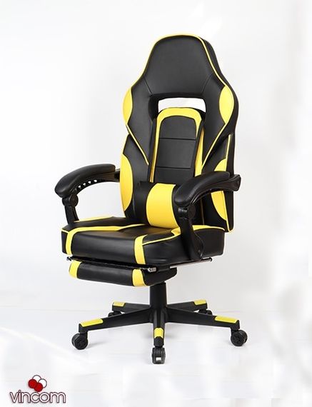 Кресло геймерское Goodwin Parker blackyellow с подставкой | Зображення 3
