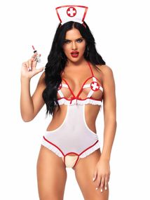 Костюм сексуальної медсестри One Size Naughty Nurse Roleplay Lingerie Set від Leg Avenue