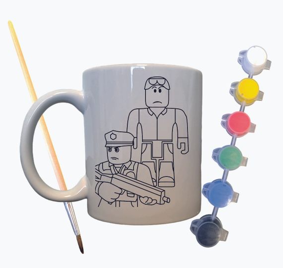 Набор для творчества кружка раскраска "Копы из Интернет Игры" 330 мл белая | Зображення 1