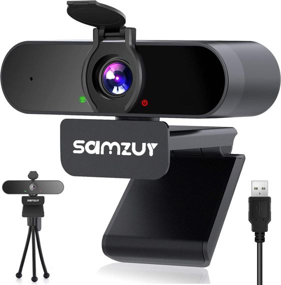 Вебкамера Full HD 1080p з мікрофоном та кришкою, для ПК ноутбука, 110° ширококутна, автофокус, для стрімінгу онлайн-уроків