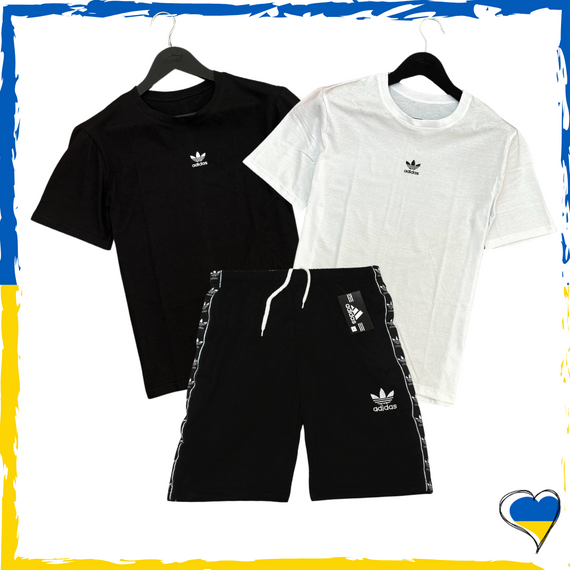 Комплект шорты и футболка детские черные подростковые Adidas XS/S (футболка на выбор)