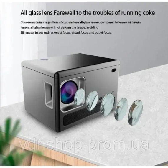 Умный проектор 4K, 4 ядра, X6 Android 10, Wi-Fi, 2K видео, Full HD 1080P, мини-проектор для домашнего кинотеатра | Зображення 3