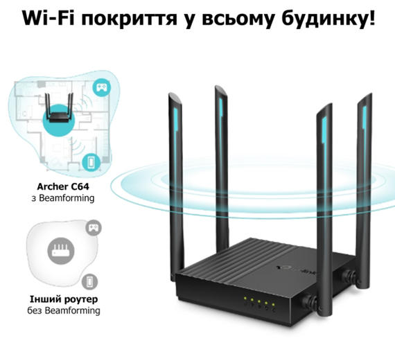 Бездротовий маршрутизатор TP-Link Archer C64 | Зображення 6