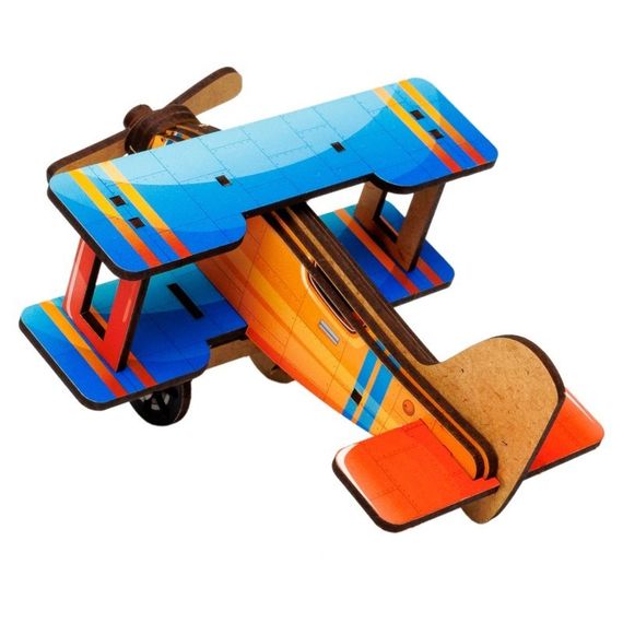 Дитячий дерев'яний 3D конструктор "Турбо планер" Puz-00959, 27 деталей | Зображення 2