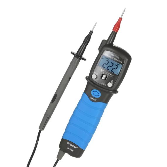 Мультиметр HoldPeak HP-38B тестер-индикатор напряжения цифровой (2000 отсчетов 7В-690В AC/DC 20МОМ IP64) | Зображення 4