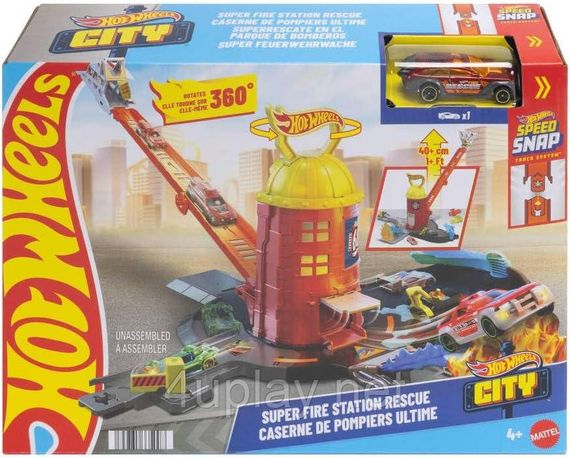 Трек Хот Вілс Сіті Супер пожежна станція Оригінал Hot Wheels City Super Fire Station Rescue