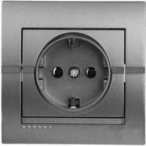 DERIY темно-сірий металік Розетка внутрішня з/з Лезард