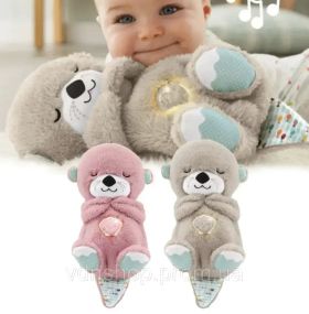 Дыхающая плюшевая игрушка выдра со светом и звуком