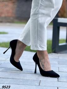 Чорні туфлі на шпильці 11 см 39