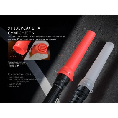 Дифузійний фільтр Fenix AOT-04 силіконовий червоний для ліхтарів серії PD, TK, WF, HT (AOT-04R) | Зображення 6