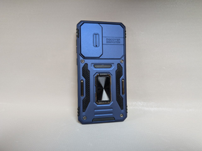 Чохол для Samsung S25 FE / Самсунг S25 FE Camera Slide, протиударний, з захистом камери та магнітним кільцем-тримачем, TPU, синій