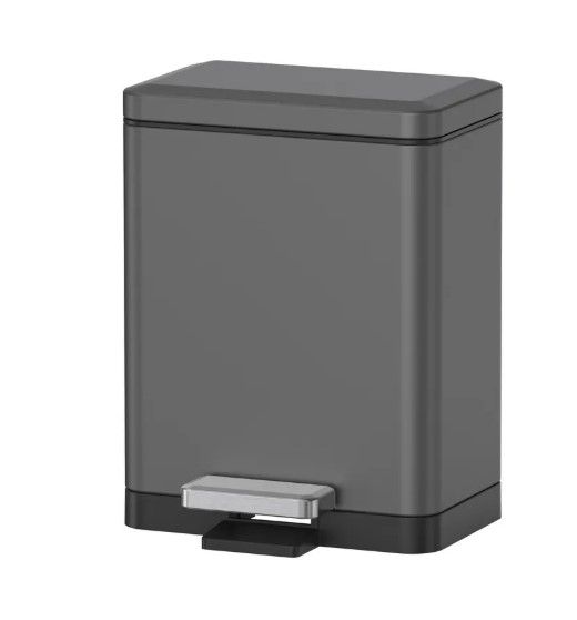 Відро для сміття Koer TC-010306-07 з плавним закриттям, прямокутне, 6 л, графіт (KR5602)