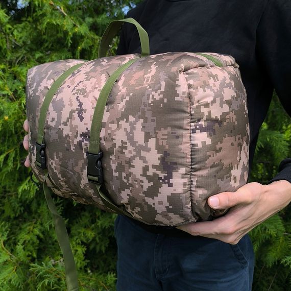 Великий  спальний мішок до -25, тактичний зимовий спальник , військовий піксель | Зображення 3