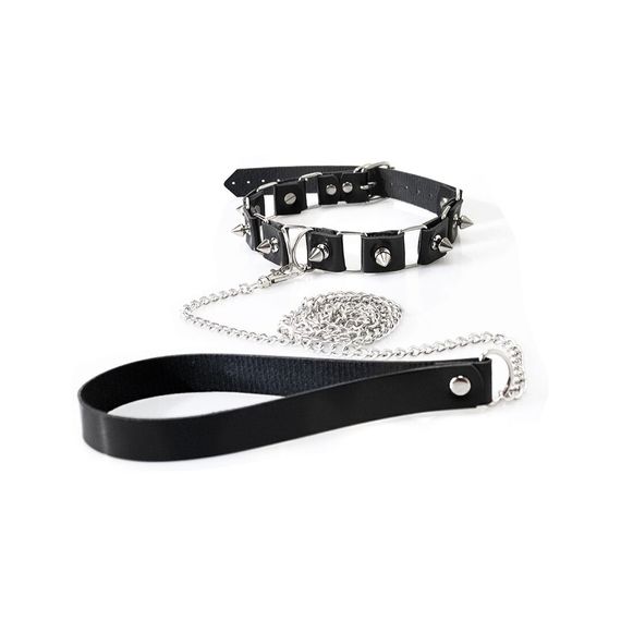Бондажний набір: нашийник з повідцем, наручники та поножі Art of Sex - Cassandra, колір чорний | Зображення 1
