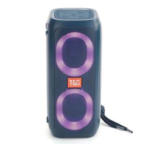 Портативная колонка TG333 2x5W с RGB подсветкой. Цвет: синий