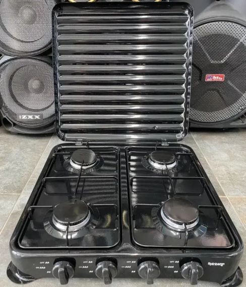 Настільна газова плита, плита на 4 конфорки domotec MS6604, чорний | Зображення 3