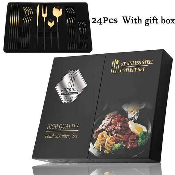 Набір столових приладів Kitchen Ware 24 шт. з нержавіючої сталі на 6 персон | Зображення 2