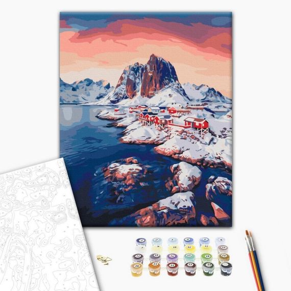 Картина за номерами "Світанок на Лофотенських островах" BS52770, 40х50 см | Зображення 1