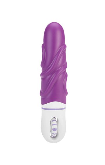 Розкішний вібратор з опуклими ребрашками для стимуляції AMOR BIG VIBRATOR BRUCE Violet (Застосунок НЕ Sex Aura