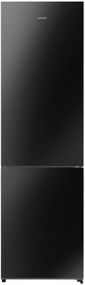 Холодильник Gorenje NRK620EABG4 з нижньою морозильною камерою,  2 двері, 243л, 110л, A++, NoFrost Plus, дисплей, Fresh zone, чорне скло (NRK620EABG4)