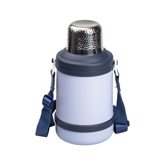 Термос Vacuum Cup 1.5 літра з ремінцем і складною ручкою темно-синій HP-14-21BL | Зображення 2
