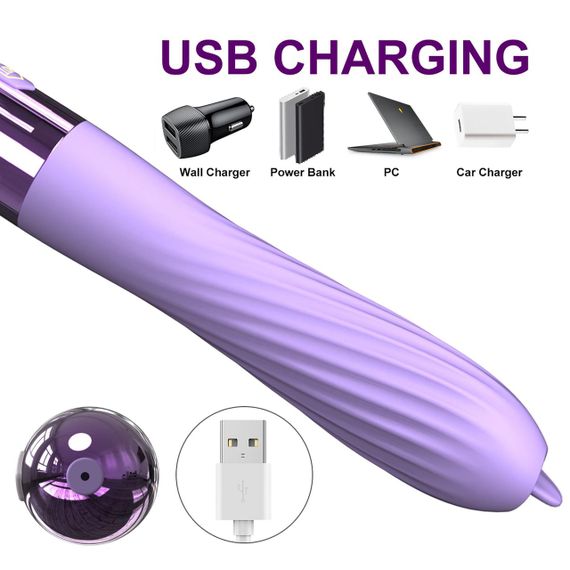 Вибромассажер с функцией подогрева Boss Series Fox фіолетовий sexstyle | Зображення 5