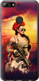 Чехол на Huawei Honor 7C Pro Украинка с оружием "5316u-2070-17620"