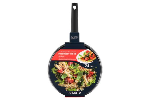 Сковорода ARDESTO глибока з кришкою Gemini Gourmet Viareggio, 24см, алюміній, чорний (AR1924GDL) | Зображення 1