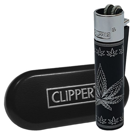 Подарункова запальничка Clipper Metal - Leaves Silhouette Silver