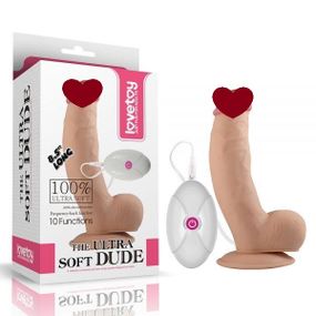 Реалістичний вібратор із виносним пультом керування 7.5" The Ultra Soft Dude, Flesh Vibrating Sex Aura