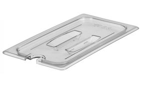 Крышка с ручкой и выемкой под ложку FlipLid из прозрачного поликарбоната для гастроемкости Cambro, GN 1/3 (325х176 мм)