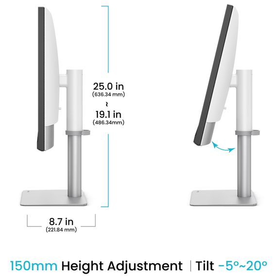 TFT 32" BenQ PD3226G, IPS, 4K, 144Hz, HDMI, DP, USB-C, HAS, Pivot, кол., біло-сріблястий | Зображення 3
