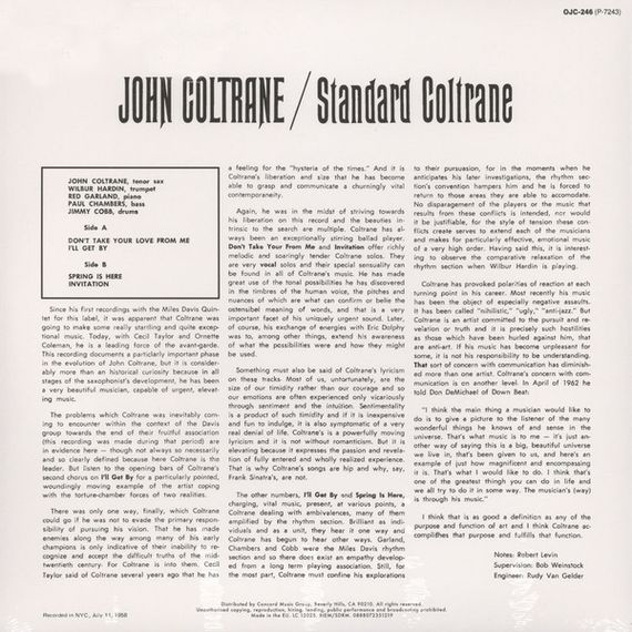 Вінілова платівка John Coltrane - Standard Coltrane [LP] | Зображення 1