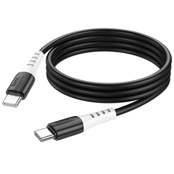 Дата кабель Hoco X82 Silicone Type-C to Type-C 60W (1m) Black | Зображення 3