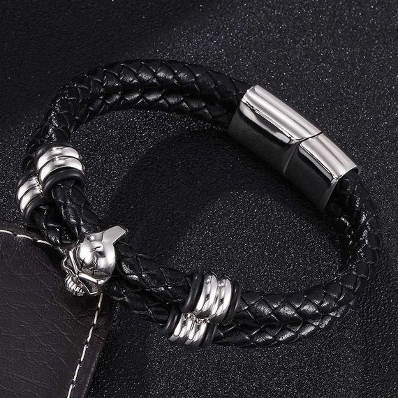 Чоловічий браслет Primo Collar Skull - Black | Зображення 1